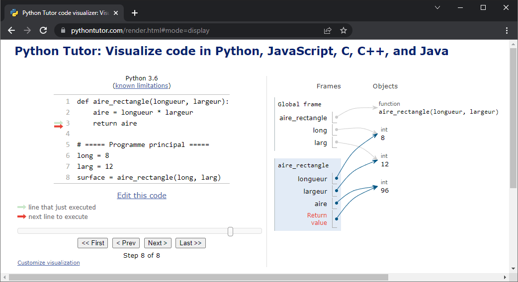 Interface du logiciel Thonny