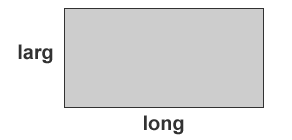 Rectangle avec la largeur et la longueur