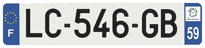 Plaque d'immatriculation d'un véhicule