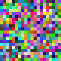 Image des carrés côte à côte de 10×10 pixels de couleurs aléatoires